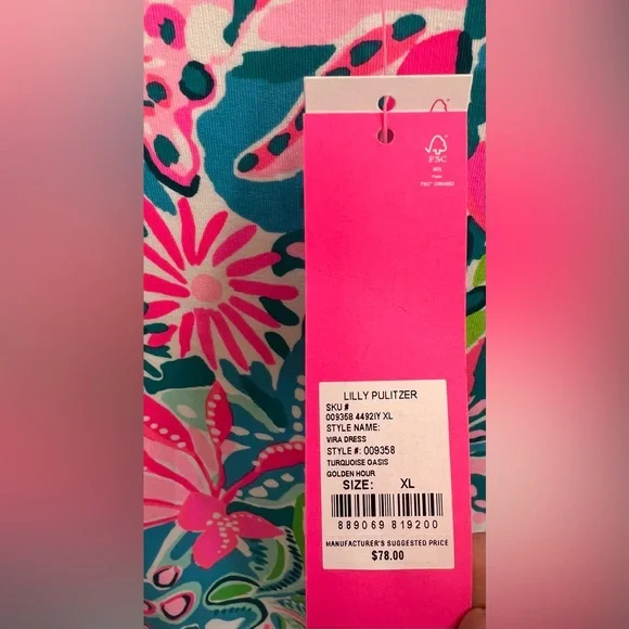 Lilly Pulitzer Kids Floral Dress in Pink and Blue - Picture 3 of 3